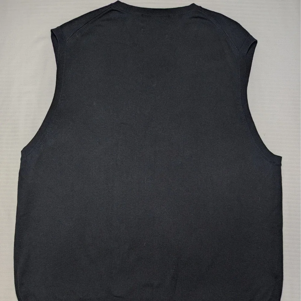 Polo Ralph Lauren Men XL Black Pima Cotton V-Neck Sweater Vest Red Pony Classic